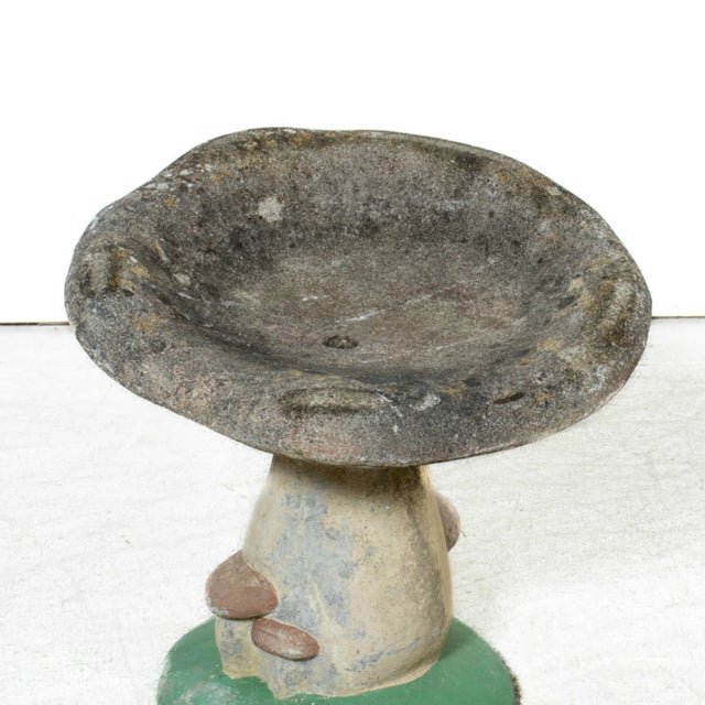 French Vintage French Cast Concrete Mushroom Garden Seat, Mid-20th Century For Sale - Image 3 of 14