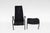 Set of Vintage Black Sheepskin Lamino Lounge Chair and Ottoman by Yngve Ekström for Swedese For Sale - Image 3 of 7