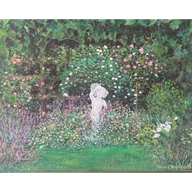 19” x 15”, amazing Art Deco vintage original oil painting. Has a “Secret Garden” feel. It’s beautiful to look at. Painted...