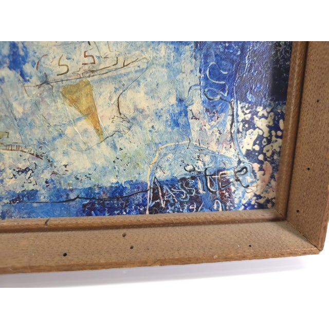 Original Abstract Expressionist Signed Charles Keeling Lassiter Oil Painting Mixed Media on Canvas C. 1960 For Sale - Image 9 of 11