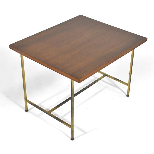 Brass Paul McCobb Side Table with Brass Base by Calvin For Sale - Image 8 of 10
