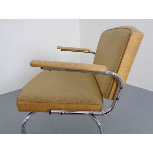 Vintage Conference Armchair in Oak and Chrome from Duba Møbelindustri, Denmark, 1960s For Sale - Image 15 of 18