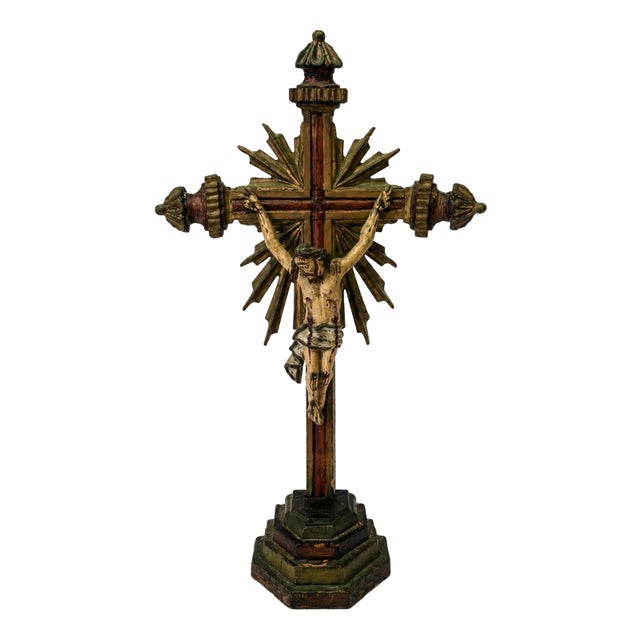 Portuguese Sacred Art Crucifix, 19th Century For Sale
