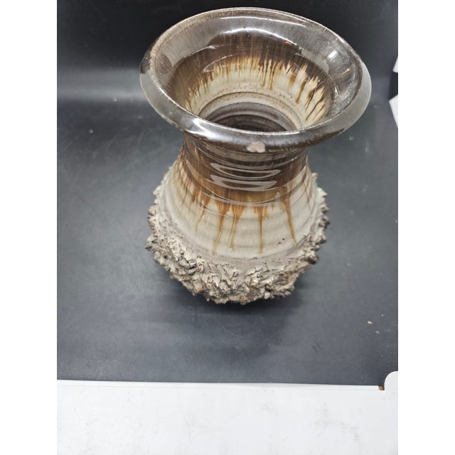 Industrial Vintage Glit Iceland Lava Pottery Vase. For Sale - Image 3 of 5