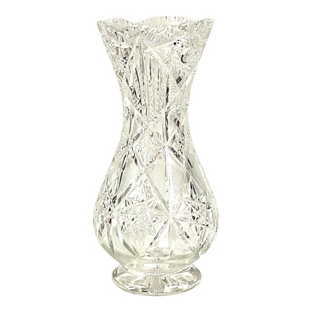 Late 19th Century ABP-superior Cut Glass Vase For Sale