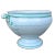 A gorgeous early-20th century white porcelain tureen trimmed in a lovely blue/green and gold. The lidless tureen has...