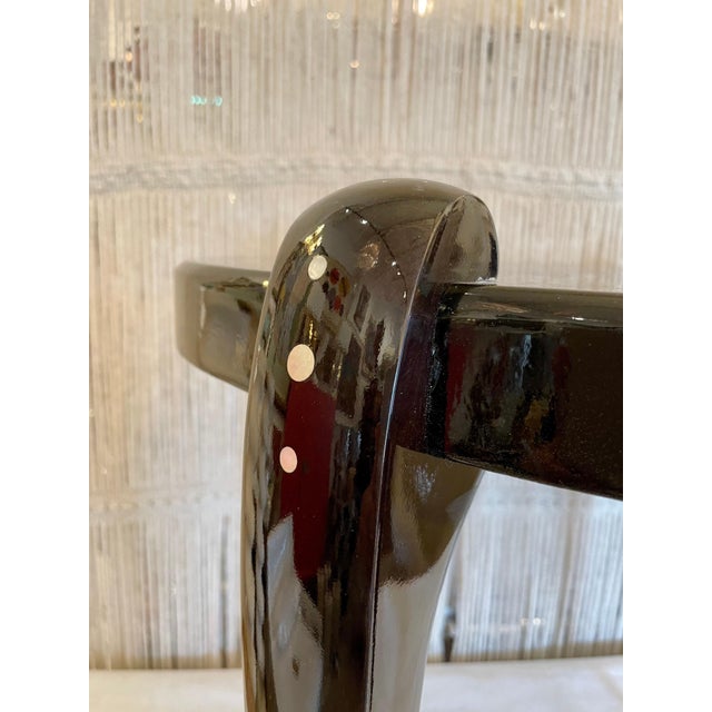 Wood Art Deco High Lacquered Macassar and Mother of Pearl Side Table by Leon Jallot For Sale - Image 7 of 18