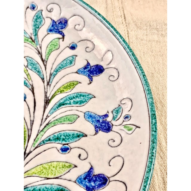 Blue Vintage Italian Floral Decorative Plate For Sale - Image 8 of 13