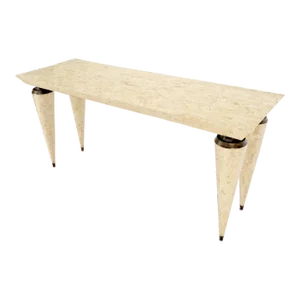 Mid-Century Modern Tessellated Stone Rectangle Console Sofa Table