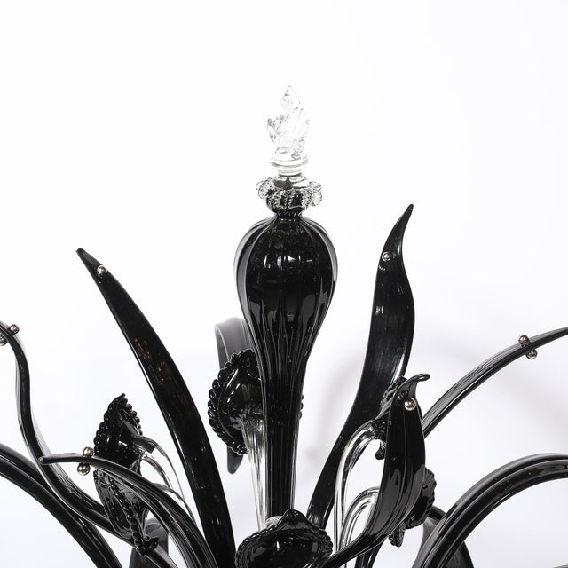 Mid-Century Expansive Leaf Form Handblown Murano Glass & 24kt Gold Fleck Uplight For Sale - Image 17 of 18