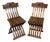 Antique Italian Folding Chairs in Carved Wood, 20th Century, Set of 2 For Sale