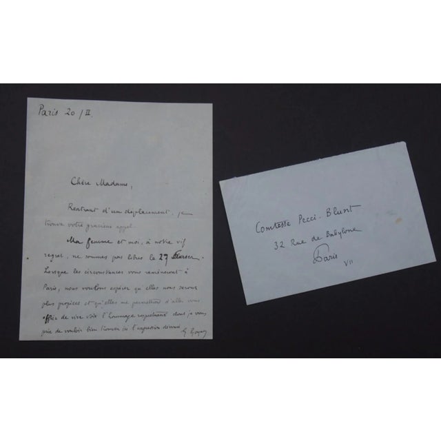 This autograph is an apology letter signed by georges goyan to the countess pecci-blunt. Not dated. Paris, 20/ii. Around...