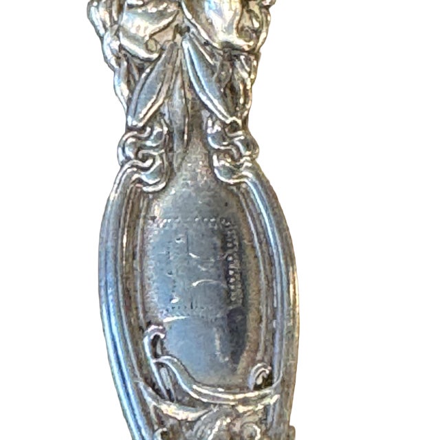 Antique International Silver Five O'Clock Teaspoons. Set of 2. Sterling Silver .5.5" Long. Monogram of "D" on front...