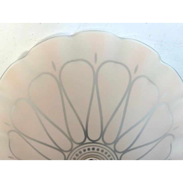 1940s Deco Pink Sunburst Flush Light For Sale - Image 9 of 17