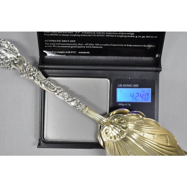 Antique Gorham Versailles Sterling Silver Flatware Salad Serving Fork & Spoon Set- 2 Pieces For Sale - Image 10 of 12