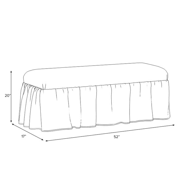 Transitional Spritely Home Nia Ruffle Dining Bench in Xl Canopy Stripe Multi For Sale - Image 3 of 5