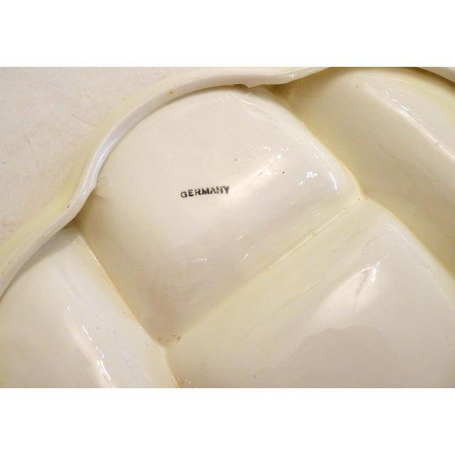 Modernist Bauhaus Earthenware Appetizer Dish with Graphic Decor, Germany, 1930s For Sale - Image 10 of 12