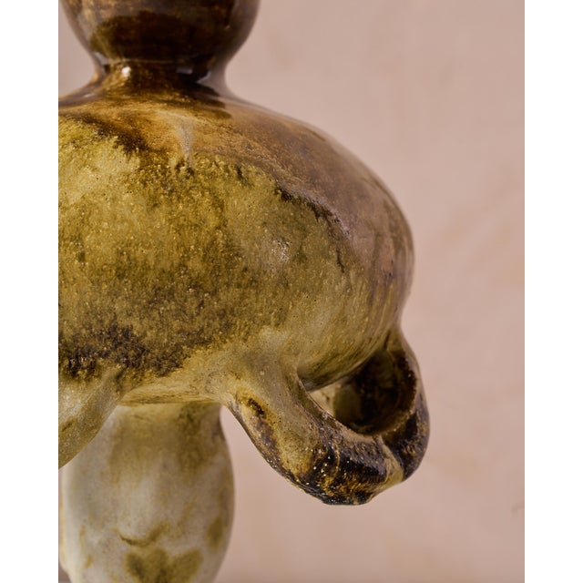 Handmade Mediterranean "Fig Vase 3" Glazed Stoneware by Canoa Lab for TRNK From Deriva Y Trampa Series For Sale - Image 10 of 11