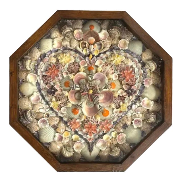 Vintage Sailor's Valentine Shadow Box For Sale
