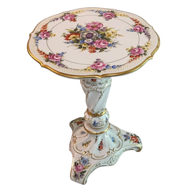 Vintage Von Schierholz Porcelain Dresden Style Occasional Table For Sale In Los Angeles - Image 6 of 6