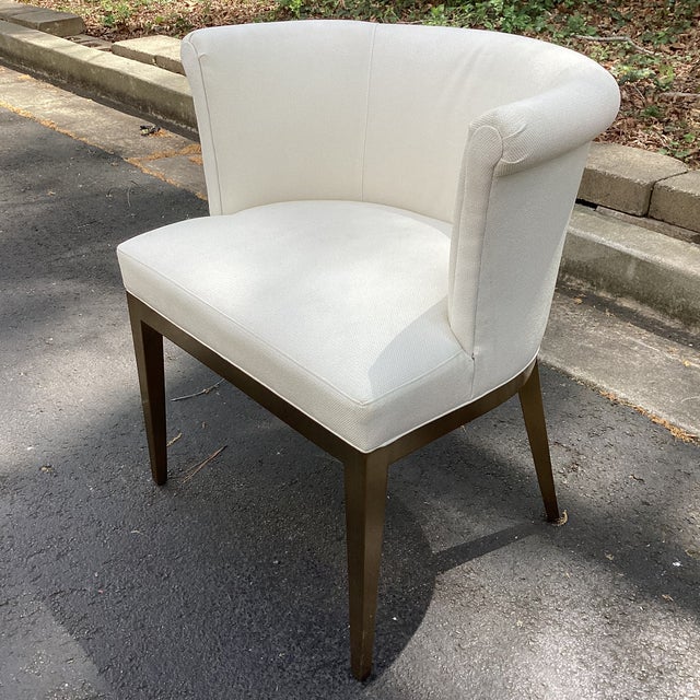Century Furniture “Camille” Klismos Style Upholstered Side Chair – Ivory – Priced Individually For Sale In Atlanta - Image 6 of 10