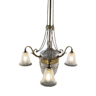Antique Crystal Chandelier, 1920s For Sale
