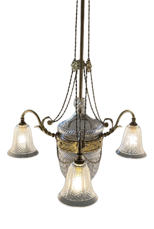 Antique Crystal Chandelier, 1920s