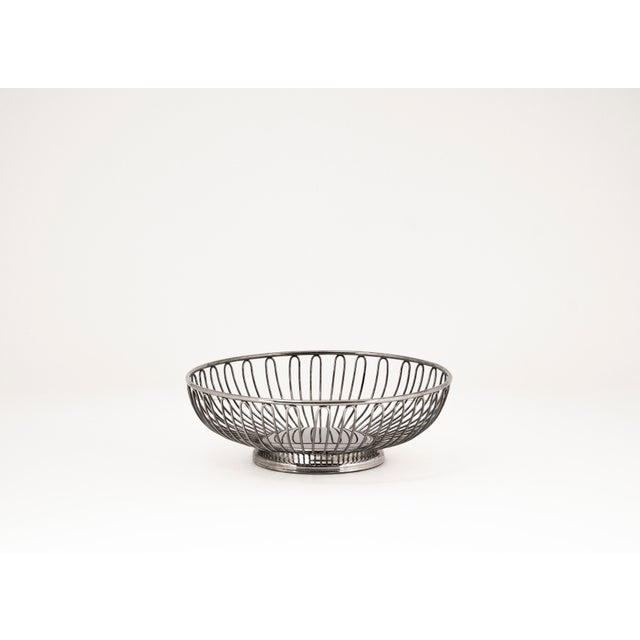 Mid-Century Modern Wire Basket with Silver Plating, 1950s For Sale - Image 4 of 8