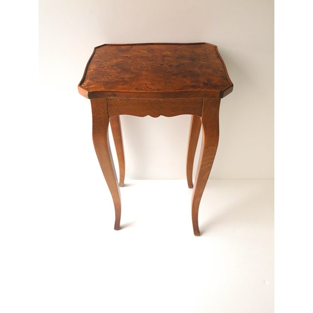Rococo Rococo Style End Side Accent Table With Burl Top, Small For Sale - Image 3 of 14