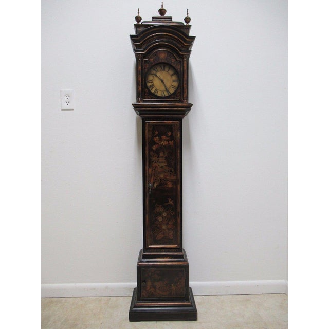 Ethan Allen Asian Inspired Chinoiserie Grandmothers Floor Clock Curio