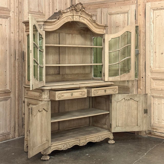 Antique Liegeoise Regence Stripped Oak Bookcase ~ Display Cabinet For Sale - Image 17 of 18
