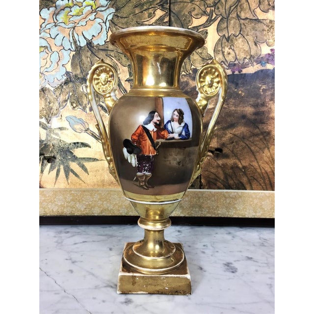 Early 19th Century Baluster Vase in Porcelain Paris Painted & Gilded by Hand, 1800s For Sale - Image 13 of 14