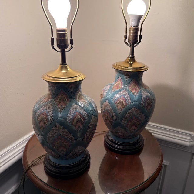 1970s Mid-Century Modern Heywood House Asian Vase Lamps ~ a Pair For Sale - Image 10 of 10