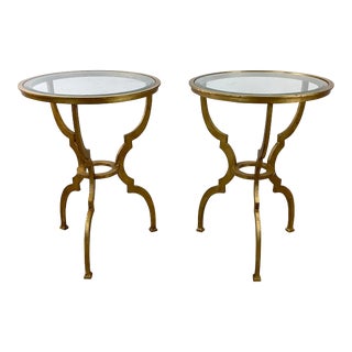 Tall Vintage Gilt Side Tables- a Pair For Sale