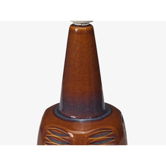 Brown Einar Johansen, Table Lamps, Amber Glazed Stoneware, Denmark, 1960s For Sale - Image 8 of 12