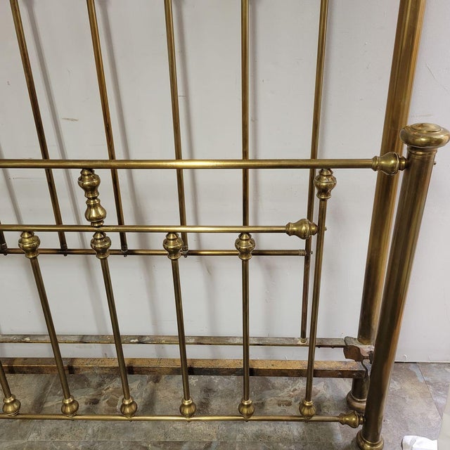 19th Century Brass Double Bed Bedframe For Sale - Image 10 of 12