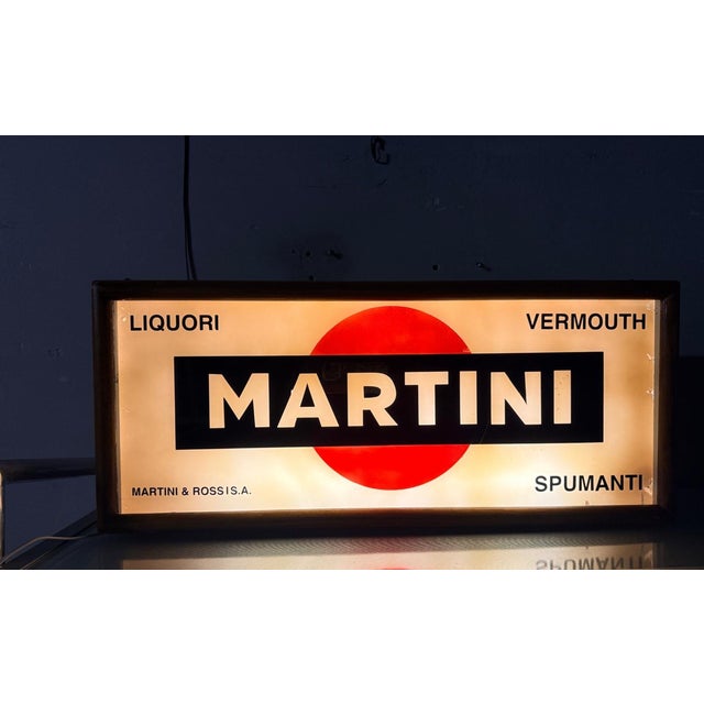 Vintage Illuminated Martini Sign, 1970s For Sale - Image 4 of 8