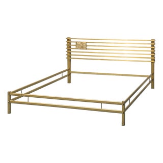 Double Bed in Brass and Metal, 1970s For Sale