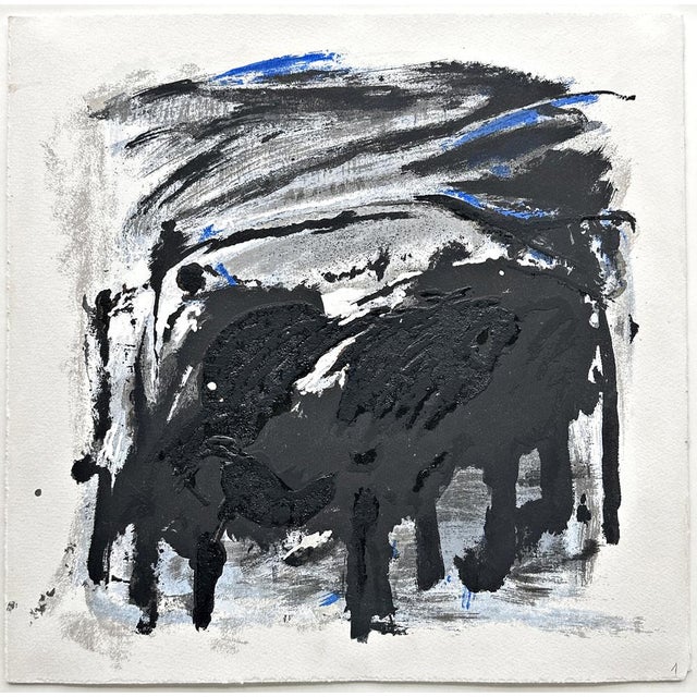 Emil Schumacher, Original Terragraph from the Book of Genesis, 1998, No. 1 For Sale - Image 3 of 7