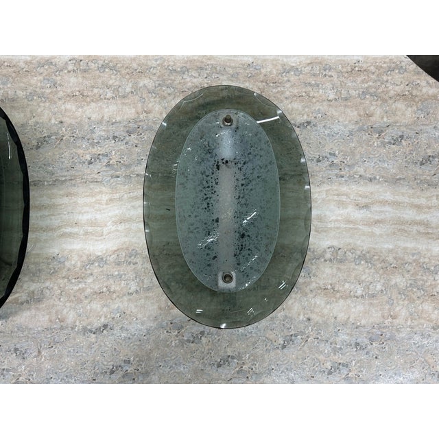Pair Of Italian Modern Fontana Arte Style Glass Sconces These lovely Italian mid century Max Ingrand For Fontana Arte...