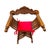 Brown Pair of 1980s Renaissance Revival Style Wooden Folding Chairs With Red Cushions For Sale - Image 8 of 12