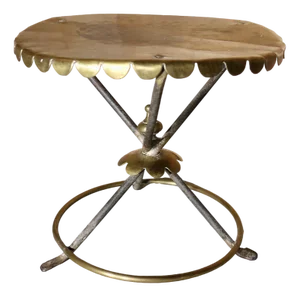 Brass and Iron Trivet Side Table