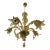 Murano Glass Chandelier, Amber, With Floral and Leaf Accents For Sale