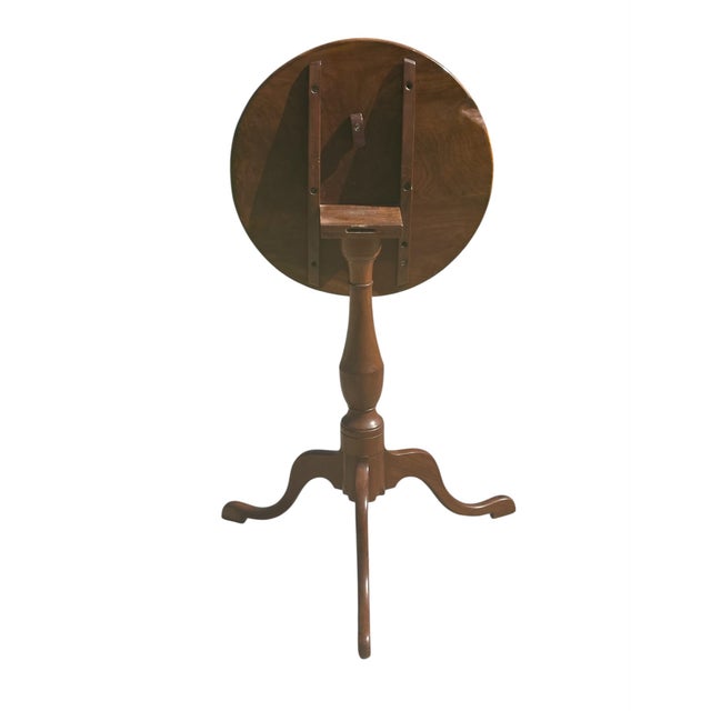 Federal Style Mahogany Tilting Wine Table With Snake Leg Base Perfect Size For Sale - Image 10 of 12