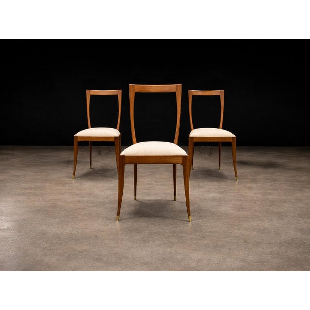 Set of Six Sculptural Dining Chairs in Caviuna & Bouclé by Giuseppe Scapinelli, Brazil, 1950s For Sale - Image 12 of 16