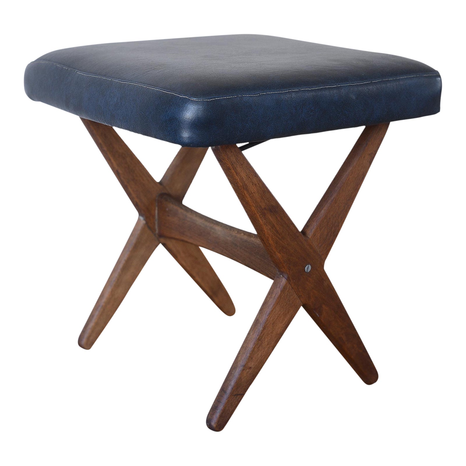 Vintage Mid Century Scandinavian Adjustable Low Stool | Chairish
