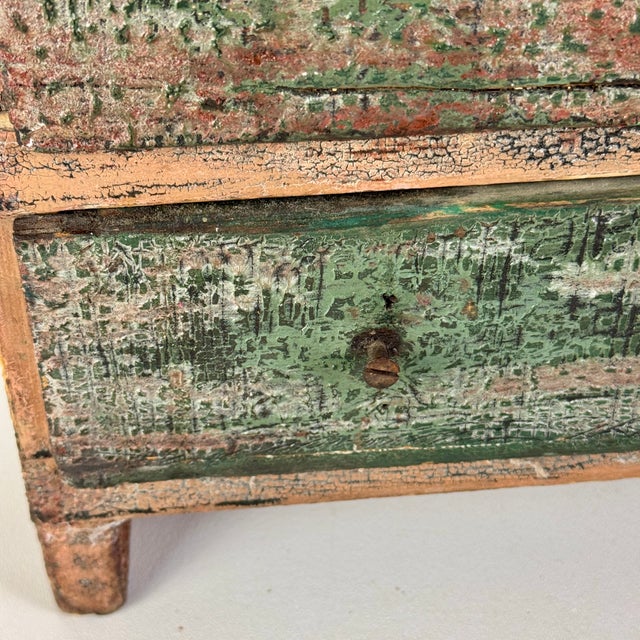 Stupendous Americana Primitive Antique Apothecary Cabinet/Chest With Distressed Multi Color Paint For Sale - Image 10 of 18