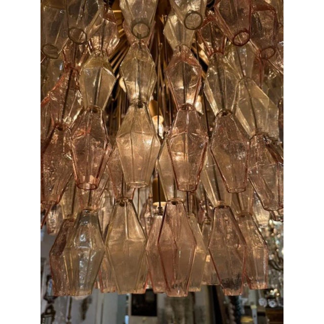 Glass Murano Poliheder Waterfall Chandelier For Sale - Image 7 of 7