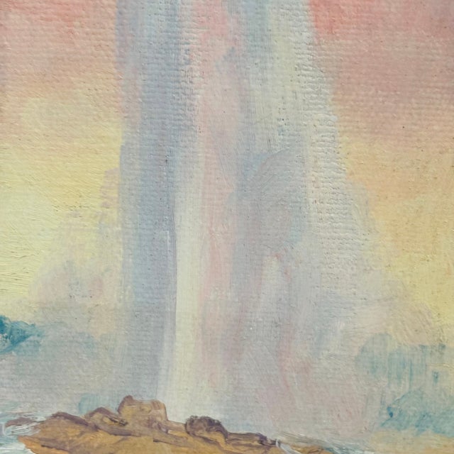 Mid 20th Century Small Colorful Geyser Original Painting For Sale - Image 5 of 10