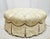 Traditional Vintage Silk Tufted Button Top Circular Ottoman For Sale - Image 3 of 5